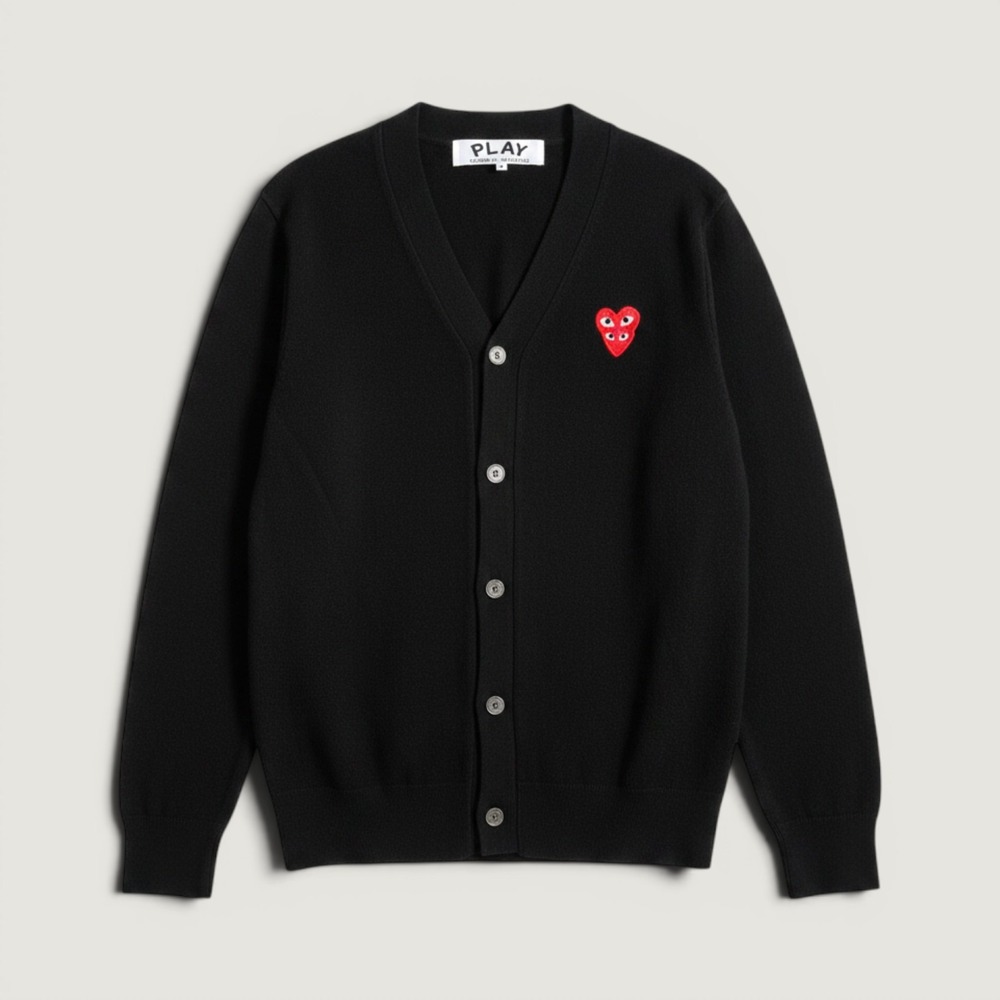 Comme des Garcons Play Cardigan Double Heart Black Medium